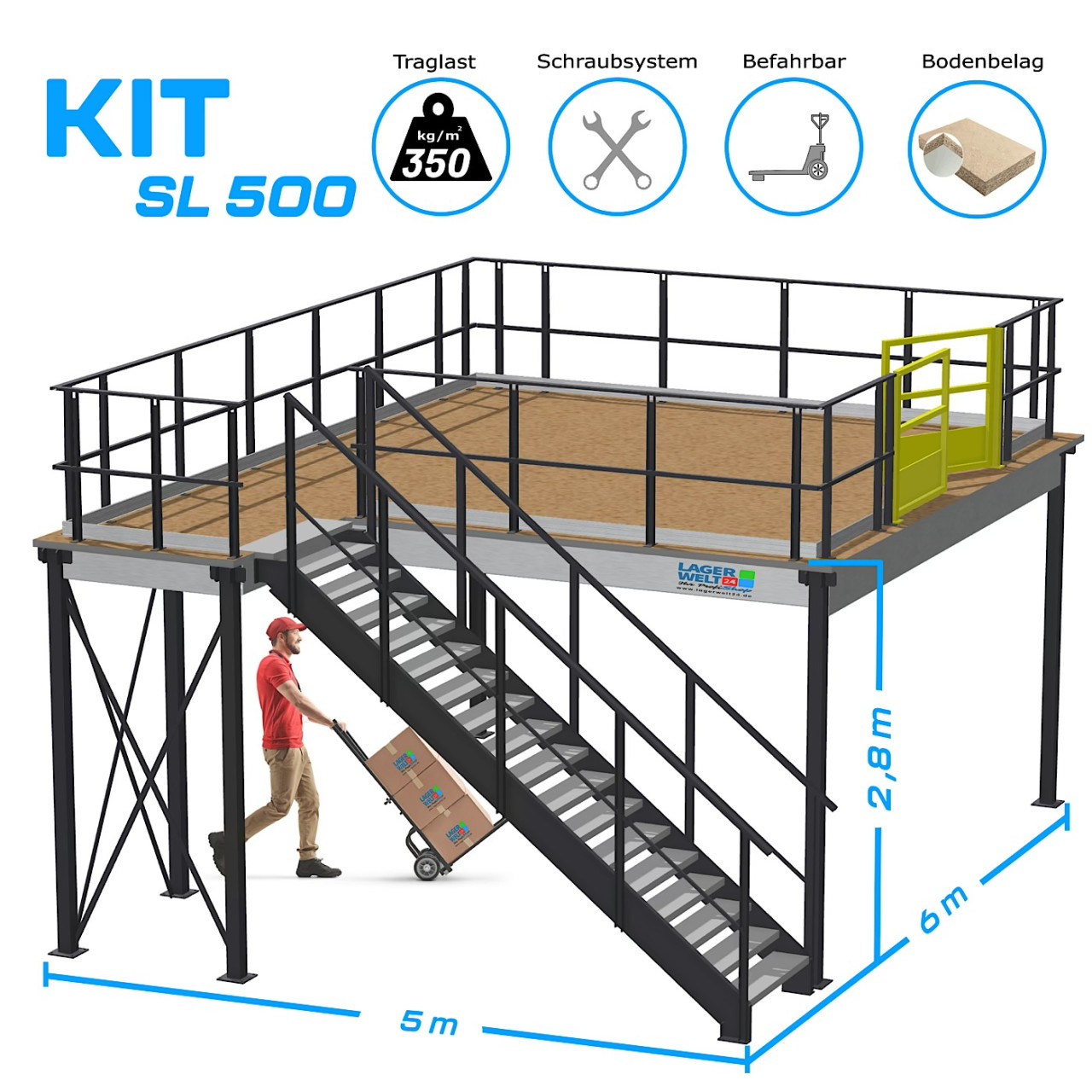 Lagerbühne I 6x5m I Komplettpaket inkl. Palettenübergabe